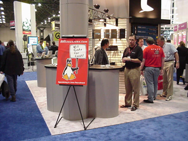 LinuxWorld Expo 2001 New York HotLinuxJobs Booth